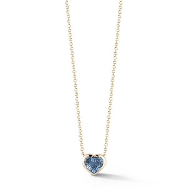 Baby Blue Spinel Heart Pendant