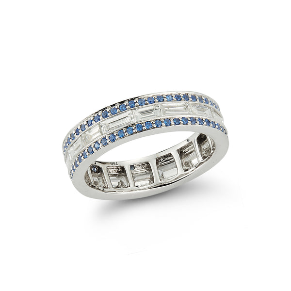 Diamond and Sapphire Origami Band Ring