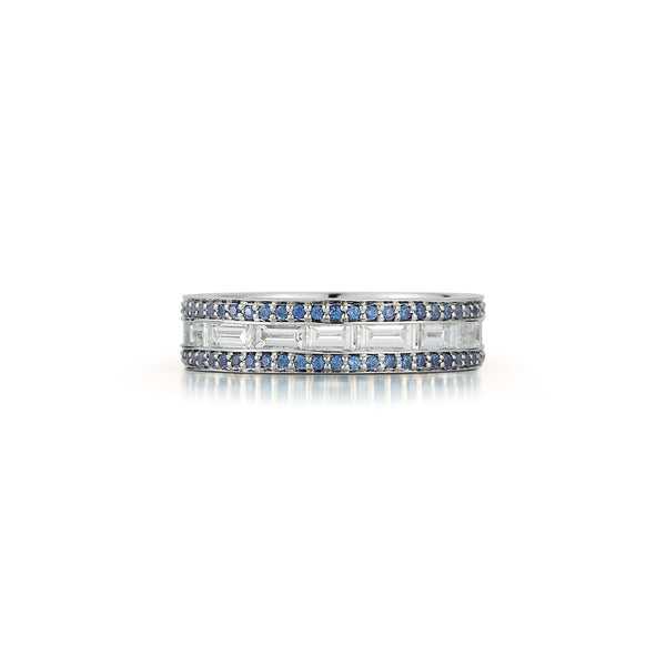 Diamond and Sapphire Origami Band Ring