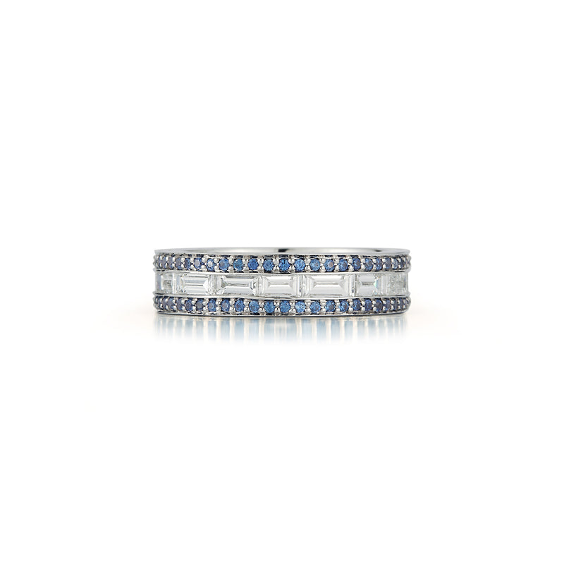 Diamond and Sapphire Origami Band Ring