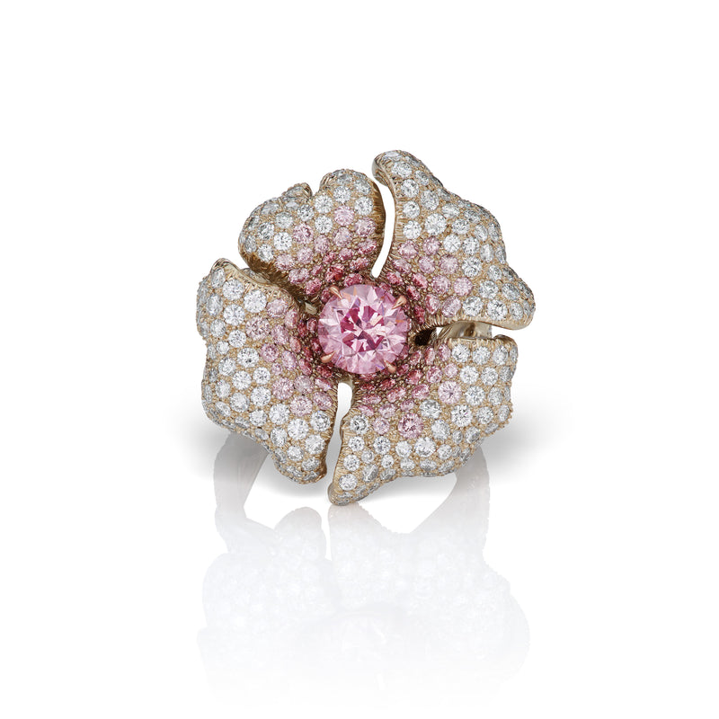 Pink Diamond Lily Ring