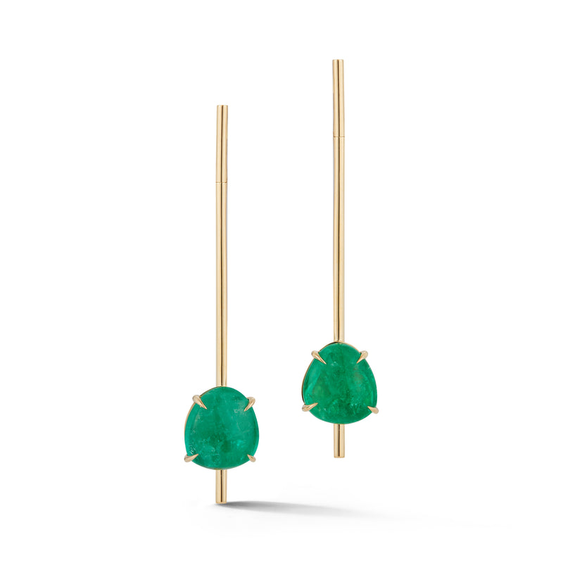 Muzo X Katherine Jetter Collaboration Emerald Bar Earrings