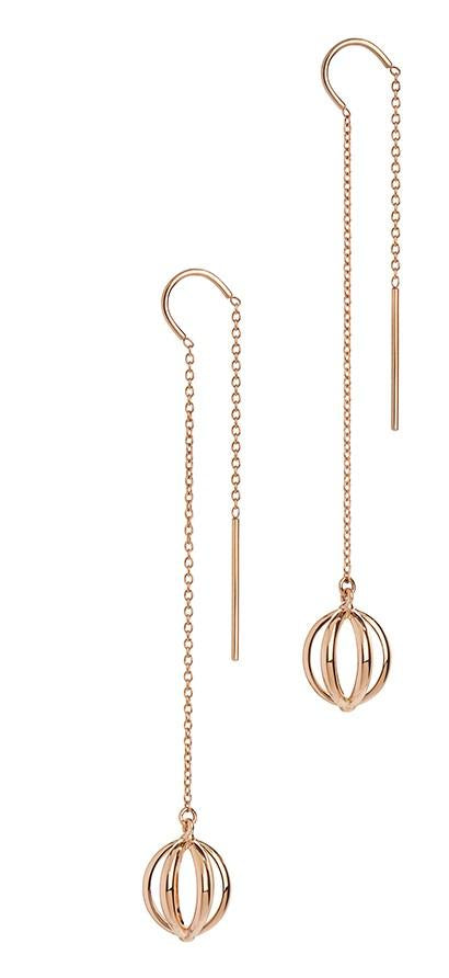 Rose Gold Cage Threader Earrings