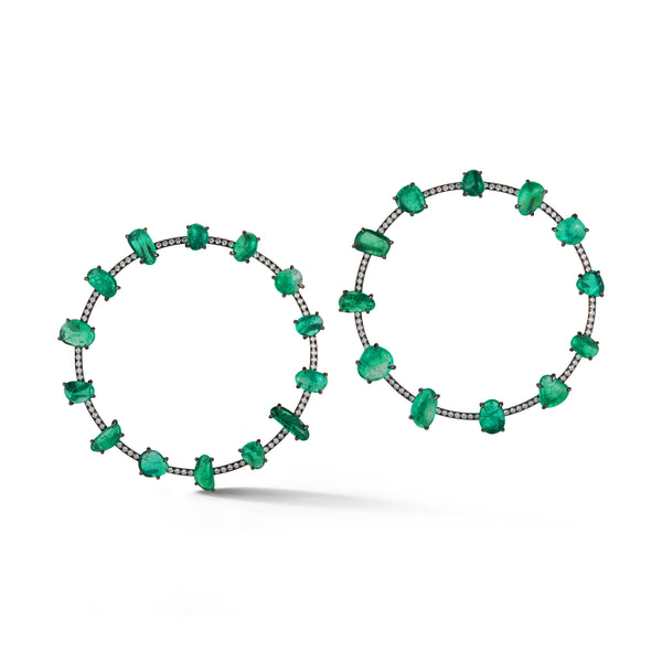 Muzo X Katherine Jetter Collaboration Emerald Orbit and Diamond Orbit Earrings