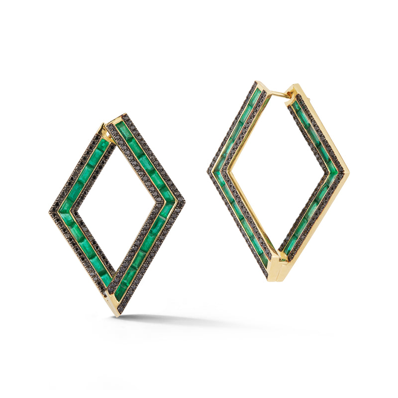 Emerald Origami Earrings