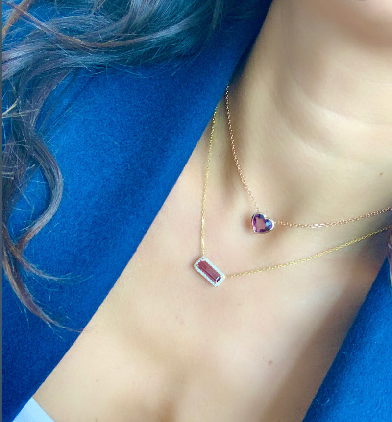 Rubellite and Diamond Necklace