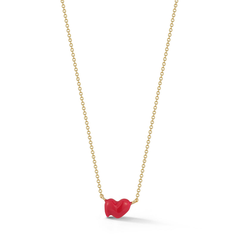 Hot Pink Puffy Heart Necklace