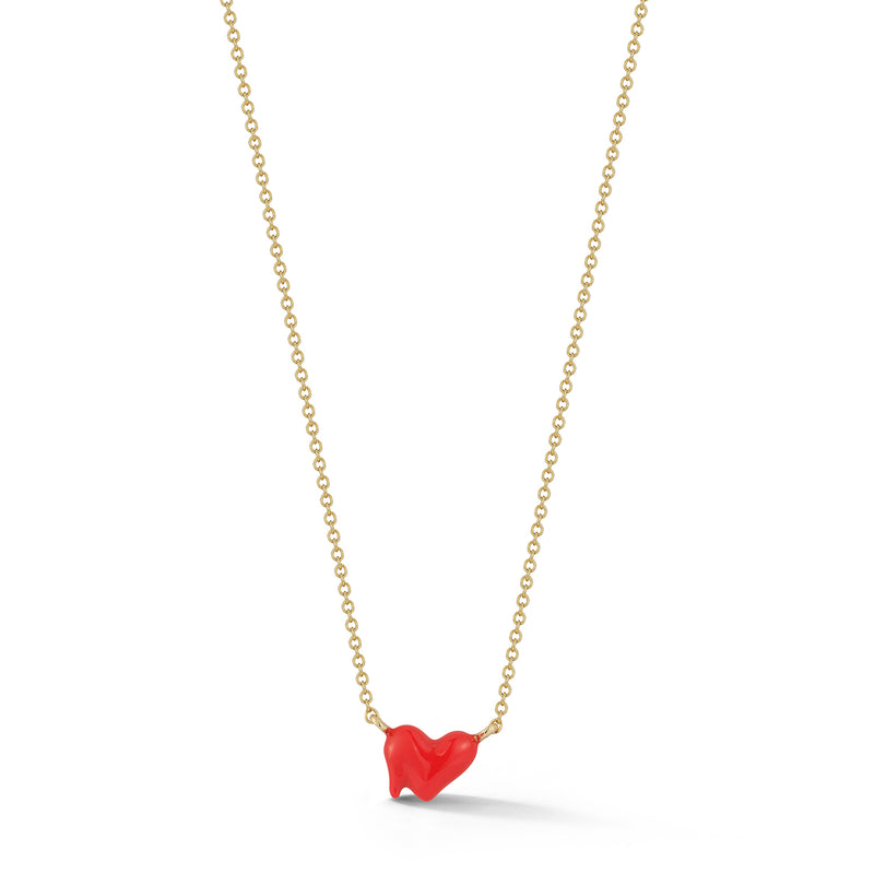Red Puffy Heart Necklace