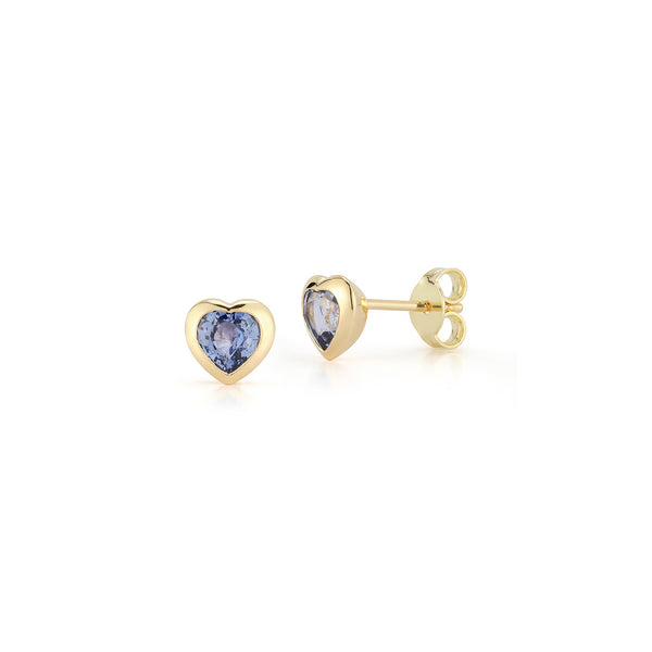 Small Blue Sapphire Stud Earrings