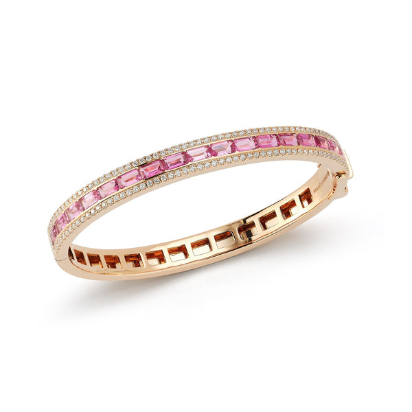 Light Pink Sapphire Origami Bangle