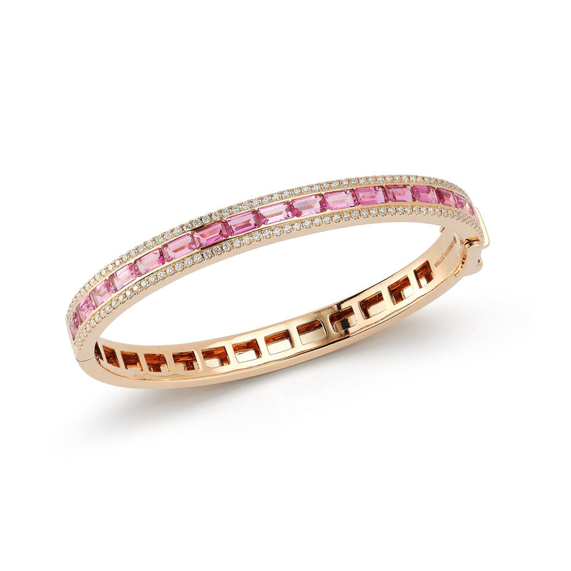 Light Pink Sapphire Origami Bangle