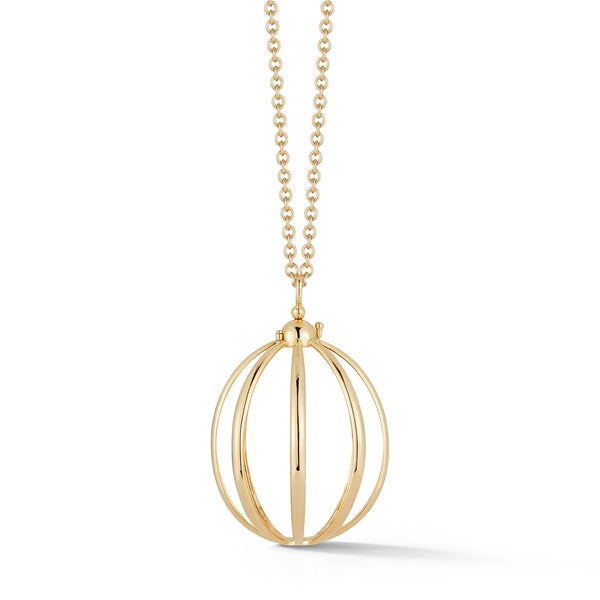 Medium Cage Necklace in Yellow Gold