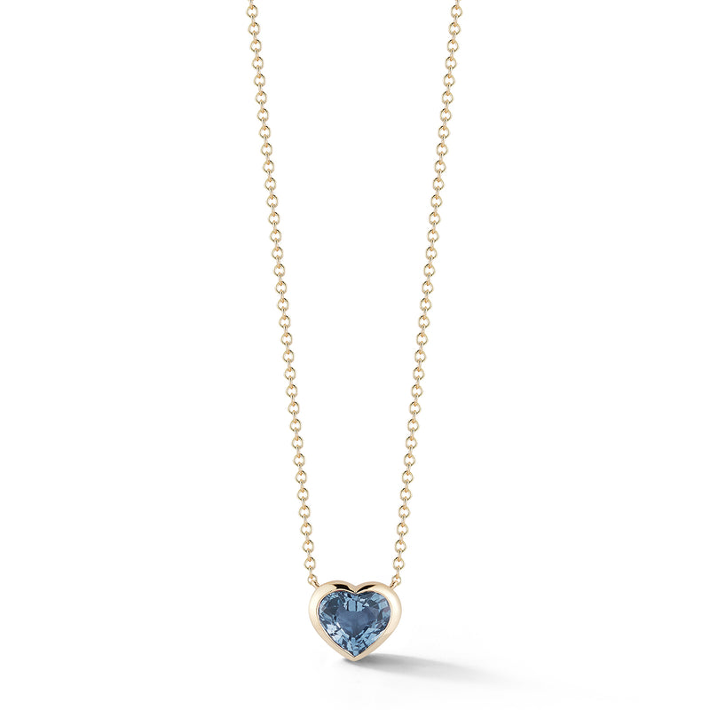 Blue Spinel Heart Pendant