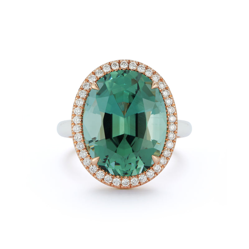 Oval Mint Green Tourmaline Cocktail Ring