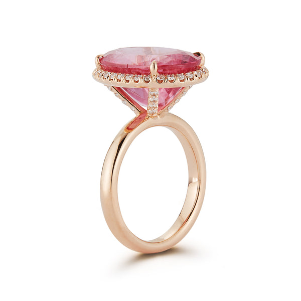 Oval Rubellite Cocktail Ring