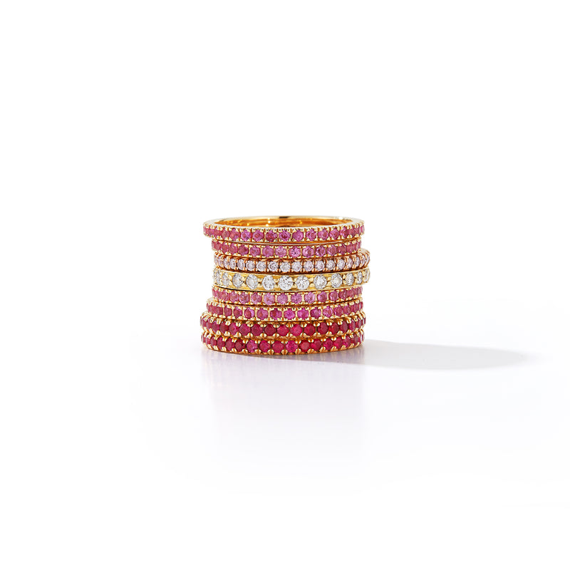 Pink Sapphire Eternity Band Rings